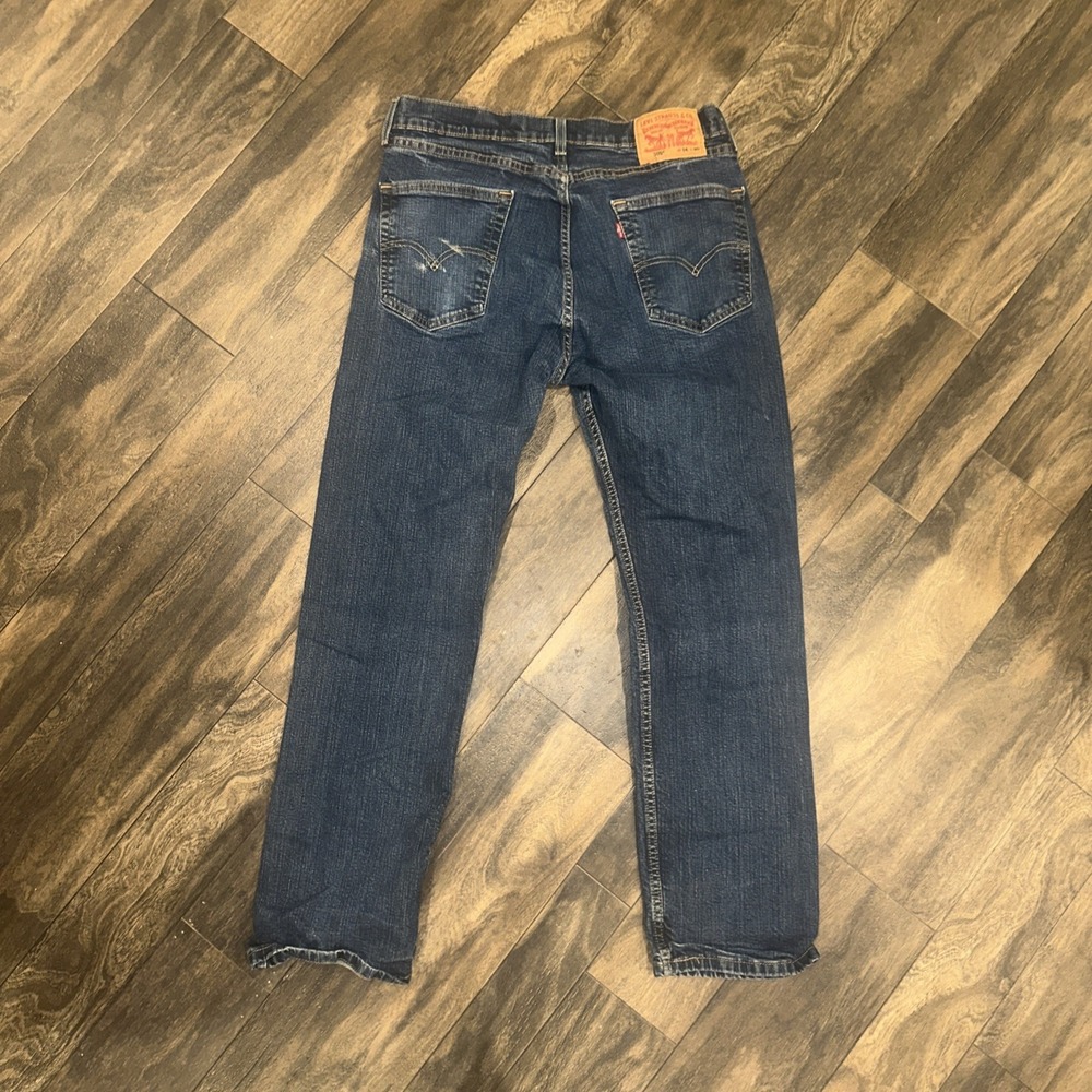 Levi's 505 Men's 34x30 Regular Fit Straight Leg Dark Wash Denim Jeans Cotton